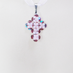 Pendant 30cm - Tullia-Violet Organza - Pendant 30cm - Laiton argenté